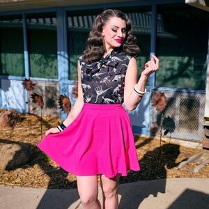 Retrolicious Magenta Skater Skirt NWT